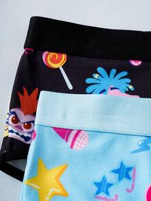 Trolls X SHEIN Quần lót thoải mái họa tiết trái tim dễ thương dành cho nữ - Màu xanh lam - Xem 7
