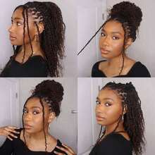 Boho Braids 波西米亚风辫子 1件装 非洲卷曲散装真人发接发，适用于迷你扭辫、脏辫，3C 4C 卷曲非洲卷曲散装编织发，适用于保护性发型，50克/件，自然黑色、棕色、金色扭辫发，柔软的巴西真发 - 彩色 - 查看 37