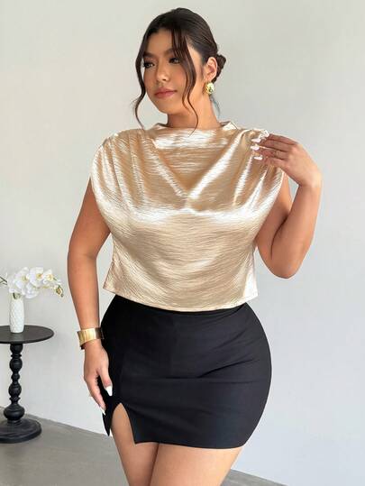 Firerie 大码优雅简约浪漫褶皱牛仔衬衫，适合春夏穿着，约会、音乐节、派对等场合。