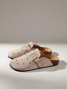 Solecia Women's Casual Slip-On Flat Shoes With Buckle Design, For Daily Wear - Apricot - View 2