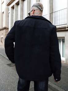 Artur Kramer 男士长袖字母印花泰迪熊内衬羽绒服，适合秋冬季穿着 - 黑色 - 查看 2