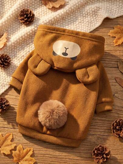 PETSIN 1 pieza Sudadera con capucha con temática animal apta para que perros y gatos la usen al aire libre.