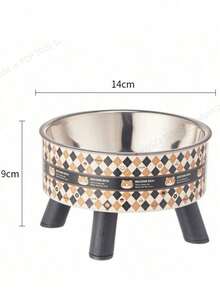 1pc Elevated Pet Bowl, Stainless Steel,Dog/Cat Food & Water Bowl, Neck-Friendly Design - 350ml - View 9