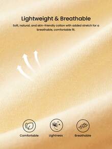 LUVLETTE 柔软 100% 纯棉 奢华蕾丝领口细节吊带睡裙内衣 - 黃色 - 查看 10