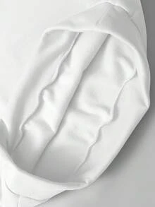 Manfinity Hypemode 宽松男士保暖内衬撞色领长袖Polo衫，翻领设计，适合秋冬季穿着。 - 白色 - 查看 7