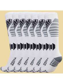 Skiing Socks, Men's Winter Warmers, Women's Compression Stockings, Professional Cycling, Hiking, Running, Trekking, Long Tube Socks - Multicolor - View 5