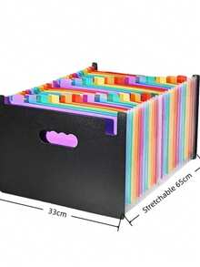 24层风琴式收纳袋，A4多层彩色文件夹，办公PP收纳袋/整理袋。 - A4 - 查看 2