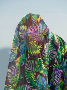 Swim Lushoire 大码女式两件式泳衣，带网纱印花泳裙 - 綠色 - 查看 7