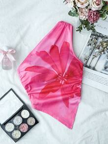 SHEIN Tween Girl Floral Print Asymmetric Hem Ruffle Cami - Multicolor - View 8