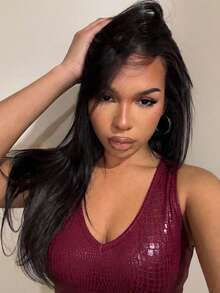 Slaydiva Burgundy Summer 70s Party Women's Textured PU Gathered V-Neck Tank Top,Street Style Slim Fit Casual Sleeveless Shirt For Dates,Club,Nightclub,Outings - Burgundy - View 8