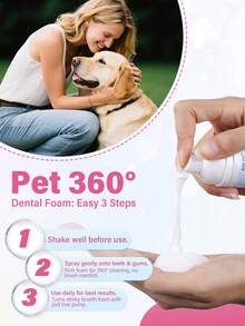 No-Brush Pet Dental Mousse – Teeth Cleaning Foam For Dogs & Cats, Fights Plaque & Tartar In 60 Seconds With Ice Cream Flavor, Vet-Recommended Easy Oral Care - Multicolor - View 5