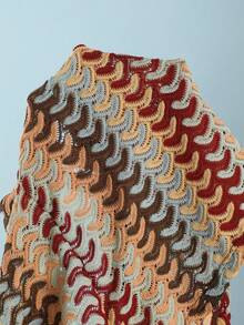 Swim Vcay Women's Summer Beach Vacation Knit Jacquard Loose Cover-Up & Shorts Set - Multicolor - View 7