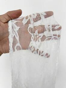 Coolane Women's Fall/All-Season Rave Outfit Renaissance Fair Hippie Music Festival Gyaru Mesh Straps Ruffle Ribbon Long Coat /Cover Up - White - View 8