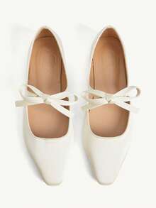 CUCCOO CHICEST Spring-Autumn New Buckle Detail Solid Color Pointed Toe Casual Comfortable Flat Shoes Spring Shoes Spring Break Easter Valentine's Day Elegant Shoes - Light apricot - View 2