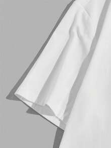 SHEIN EZwear 女士超大款 3D 布鲁克林标语图案圆领短袖宽松 T 恤 - 白色 - 查看 5