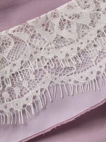 DAZY Lace Patchwork Sleeveless Camisole Nightgown For Women - Mauve Purple - View 9