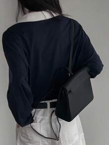 DAZY 女士休闲宽松落肩 T 恤，绣有鹿图案，图案 T 恤，返校服