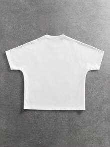 ROMWE MEN Grunge Punk Camiseta de manga de murciélago con cuello redondo y estampado de personaje de moda para verano para hombres - Gris - Ver 9