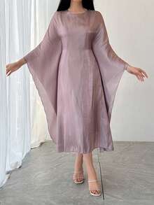DAZY Women's Elegant Solid Color Long Dress, Spring/Summer Wedding Guest Dress Sundress - Purple - View 7