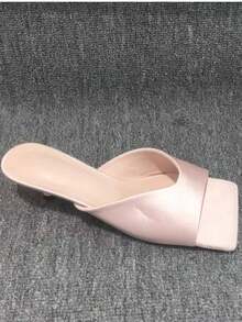 CUCCOO CHICEST Open Toe Heeled Mules Back To School Shoes College Student Shoes Spring Shoes Spring Break Easter For Christmas Valentine's Day Elegant Shoes - Baby Pink - View 11