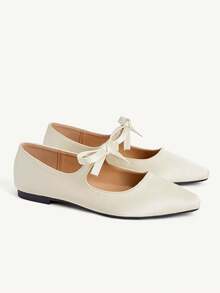 CUCCOO CHICEST Spring-Autumn New Buckle Detail Solid Color Pointed Toe Casual Comfortable Flat Shoes Spring Shoes Spring Break Easter Valentine's Day Elegant Shoes - Light apricot - View 9