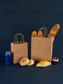 50 Kraft Paper Bags With Handles - Gift Bags - Kraft Drawstring Bags - 21 X 11 X 27 Cm - Perfect For Birthdays, Weddings, Christmas, And Party Celebrations - Multicolor - View 4