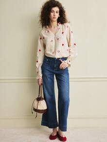 Écloséra 心形印花荷叶边袖衬衫 - 彩色 - 查看 3