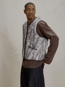 Musero Camo Dimaond Quilt Sleeveless Vest Zip Through Style Padded Gilet V Neck Neckline Winter Essentials - Multicolor - View 4