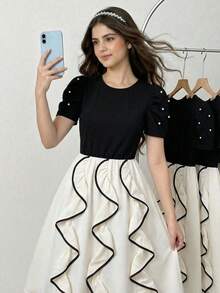 رمضان
قرقيعان 
فستان العيد جلابيات رمضان 
جلابيات       
جلابيه       
الملابس التقليدية العربية      
Abaya       جلابية       
قفطان        جراب Girls' Black Elegant Short Puff Sleeve Dress, Pearl Dress, Pearl Sleeves, Bubble Skirt, Black And White Dress - Multicolor - View 3