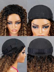 QUICK WEAR 9am Hair Store Wear Go Half Wig Pre-Styled Water Wave Ombre Brown Wig With Black Roots Flexible Fit 3 In 1 Half Wig With Drawstring Natural Hairline Seamless Beginner Friendly Wear And Go Glueless Human Hair Wig Pre-Plucked Hairline 180% Density 16-28 - S1B/4/30A - View 4