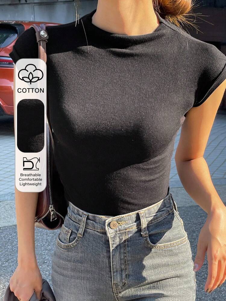 Solid Batwing Sleeve Tee