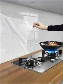 1 Roll Transparent Wall Protective Film, Oil And Stain Resistant, Plastic Kitchen Backsplash Wallpaper, Static Cling Wall Protector, Home Decor - Clear - View 5