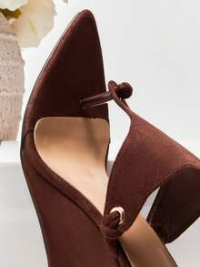 SHUZIA Ladies Thong Style Tie-Up Strap Wedge Sandals - Chocolate Brown - View 7
