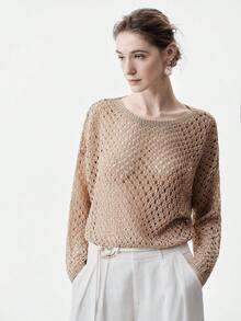 Aalyst Women's Off-Shoulder Loose Cropped Knit Sweater, Elegant Casual Daily Wear, Spring/Summer