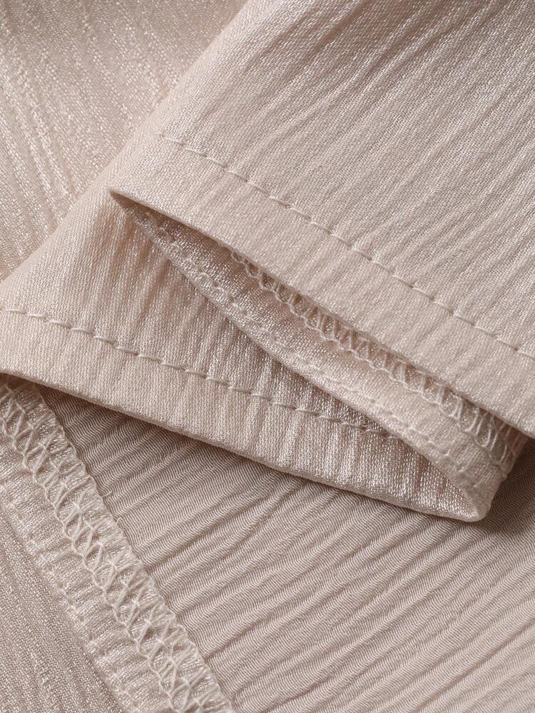 Women's Elegant Solid Color V-Neck Puff Sleeve Criss-Cross Tie Midi Dress, Summer Wedding Guest Dress Sundress Cocktail Dress