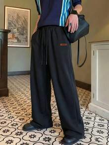 Manfinity Hypemode Men's Casual Everyday Loose Fit Drawstring Waist Pants With Slant Pockets Men Baggy Wide Pants Mens Loose Pants Men Wide Leg Pants The Chic Edit Happy New Year 2026 Pants For Men,Baggy Pants