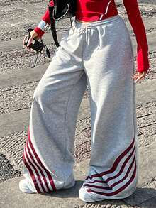 Coolane 夏季运动休闲印花宽松运动裤 - 灰色 - 查看 3