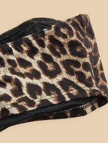 SHEIN SXY 2 Packs Women's Stretch Strapless Casual Versatile Sexy Cropped Tops With Built-In Bra Pads,Tube Top, Leopard Print , Cheetah Print - Multicolor - View 8