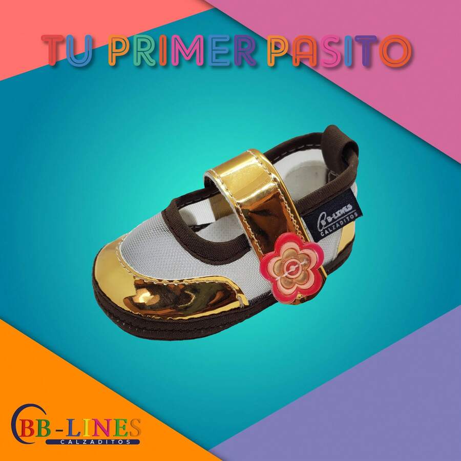 Zapatito de Bebe Niña Maya Primavera Casual - Dorado - Ver 1