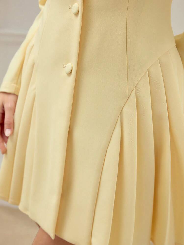 WOMEN'S SPRING/SUMMER SUIT SILHOUETTE PLEATED ELEGANT SHORT DRESS FOR DATES