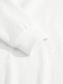 Manfinity Homme Áo hoodie nam dáng dài, họa tiết chữ và trái tim, đa năng cho hẹn hò và đi chơi, tay dài. - trắng - Xem 5