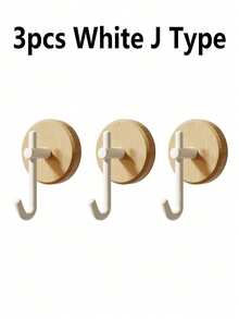 1pc Walnut Wood Door Mounted Hook With Adhesive, Single Wall Hook For Hanging Clothes Without Drilling - Multicolor - View 12