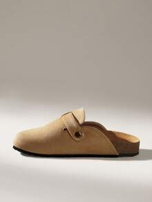 Solecia Sepatu Flat Slip-On Kasual Modis dengan Desain Gesper untuk Wanita - Aprikot - View 10