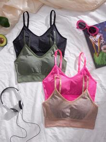 Eraneu 4件套时尚无背无钢圈文胸套装（女士款） - 彩色 - 查看 4