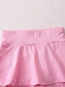 SHEIN 女婴时尚芭蕾舞裙裤，舒适休闲百搭，甜美公主风，秋冬款 - 彩色 - 查看 4