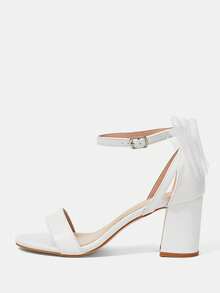 CUCCOO HITCHD 女士搭扣设计时尚日常穿搭高跟凉鞋 - 白色 - 查看 9