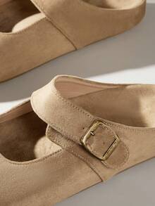 Solecia Giày Boken đế bằng thoải mái mới dành cho nữ - Màu be - Xem 5