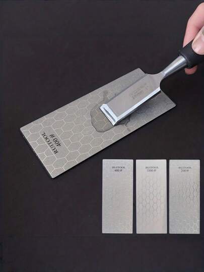 4pcs/1pc/3pcs Rhinestone Sharpening Stone, Wet & Dry Use, Sharpening Stone, Fine Rhinestone Grinding Plate With Non-Slip Base, For Small Knives, Scissors, Kitchen Tools, Outdoor Camping Sharpening, Choose Different Grits As Needed, Worry-Free Sharpening!