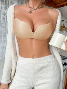 Màu thuần Hình-Quả xoài Bras Tấm lót - Màu be - Xem 2