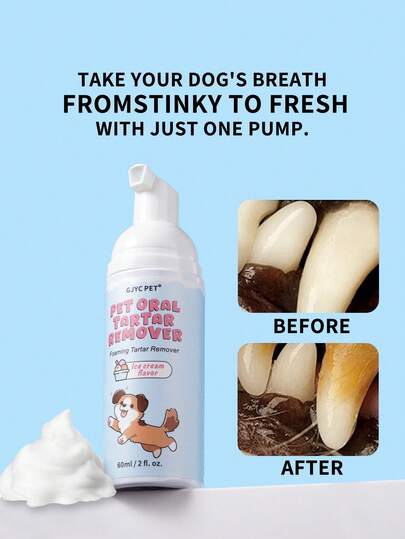 No-Brush Pet Dental Mousse – Teeth Cleaning Foam For Dogs & Cats, Fights Plaque & Tartar In 60 Seconds With Ice Cream Flavor, Vet-Recommended Easy Oral Care